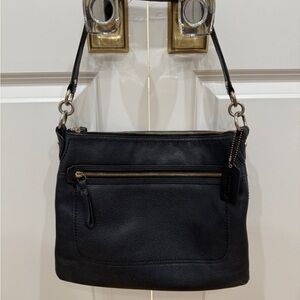 Coach Poppy Perri Black Leather Shoulder Bag
